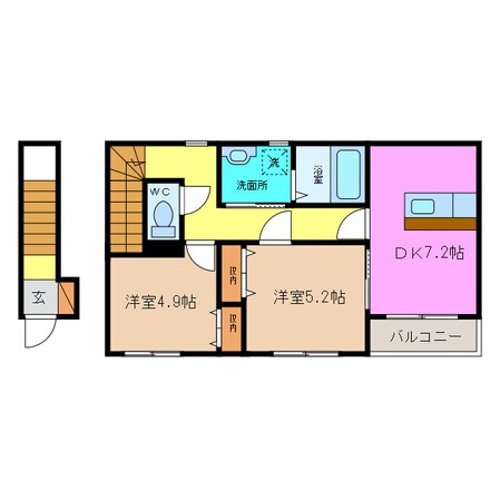 阿漕駅 徒歩24分 2階の物件間取画像